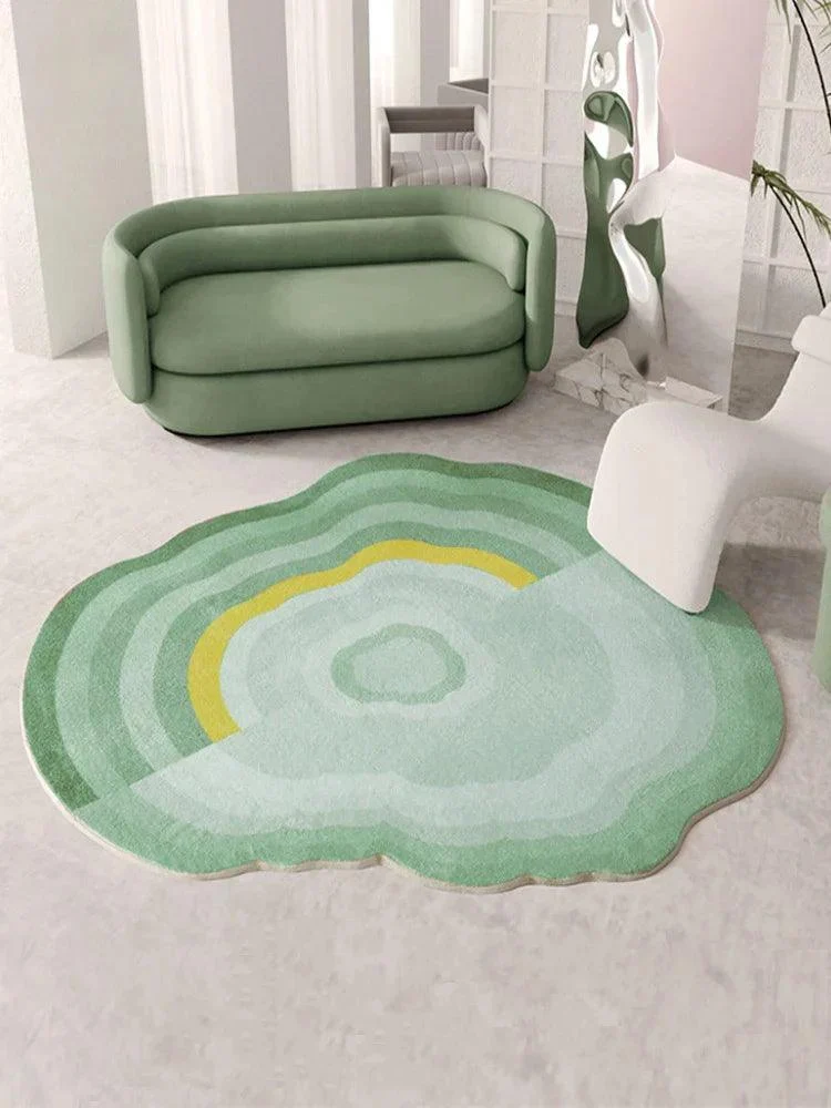 Cozy Pink Green Cloud Abstract Rug Decoration Sofa Bedroom - 
