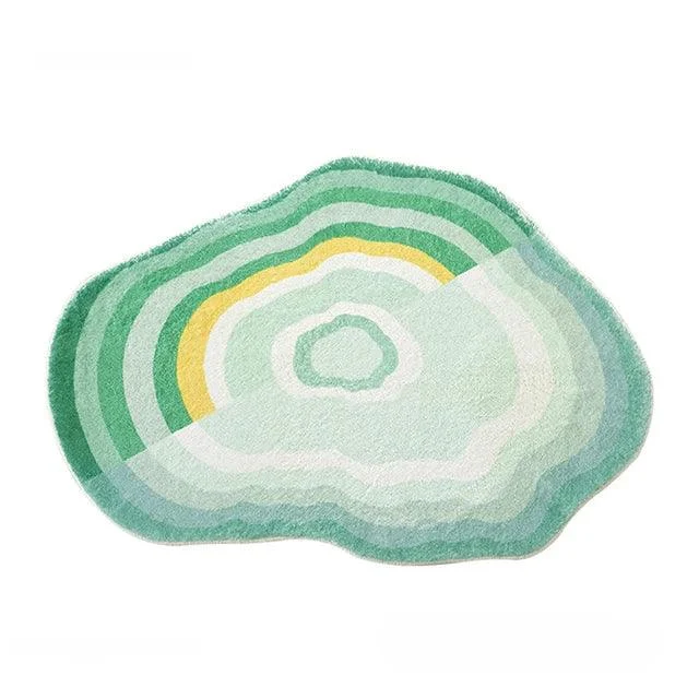 Cozy Pink Green Cloud Abstract Rug Decoration Sofa Bedroom -
