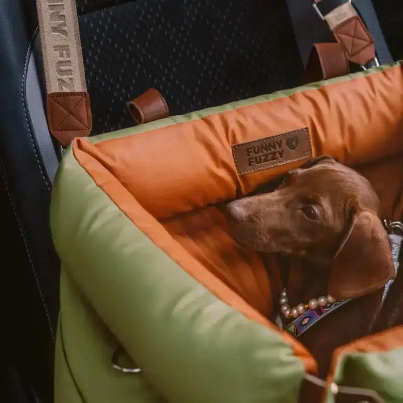 Cozypets TravelPaws Bed Luxurious Faux Leather Dog Car Bed tag1