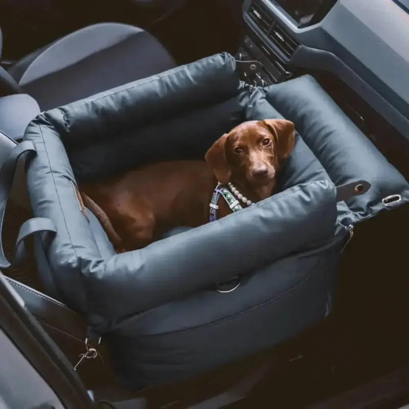 Cozypets TravelPaws Bed Luxurious Faux Leather Dog Car Bed tag1