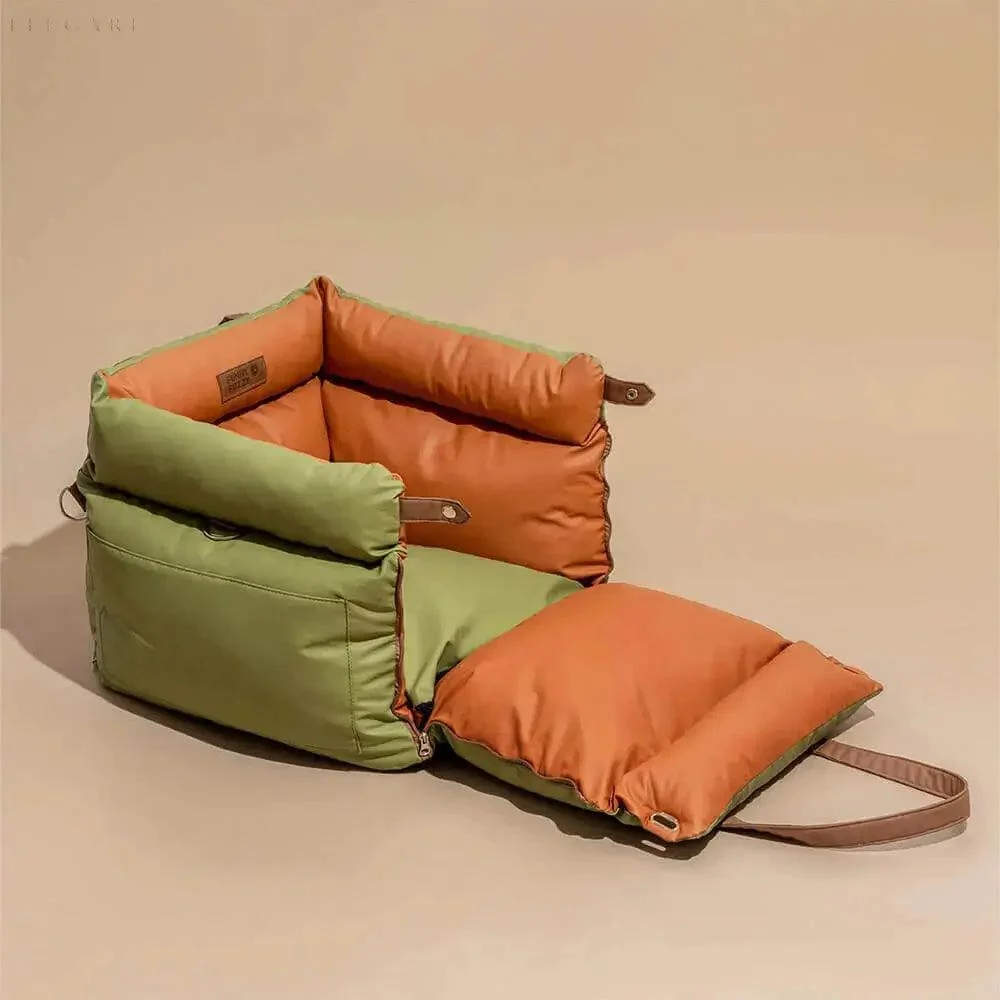 Cozypets - TravelPaws Bed - Luxurious Faux Leather Dog Car Bed -  - #tag1#