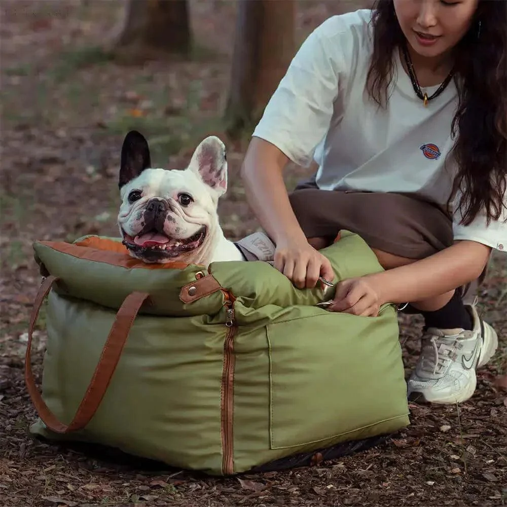 Cozypets - TravelPaws Bed - Luxurious Faux Leather Dog Car Bed -  - #tag1#