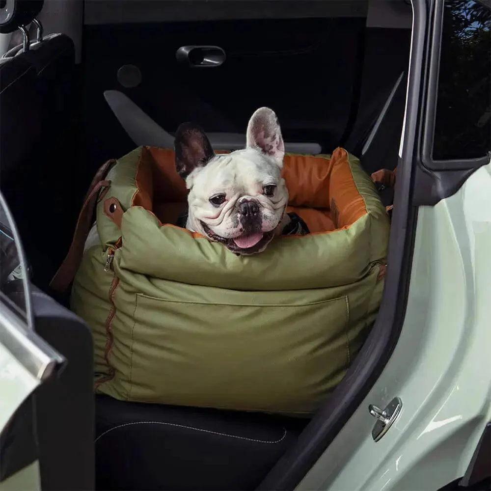 Cozypets - TravelPaws Bed - Luxurious Faux Leather Dog Car Bed -  - #tag1#