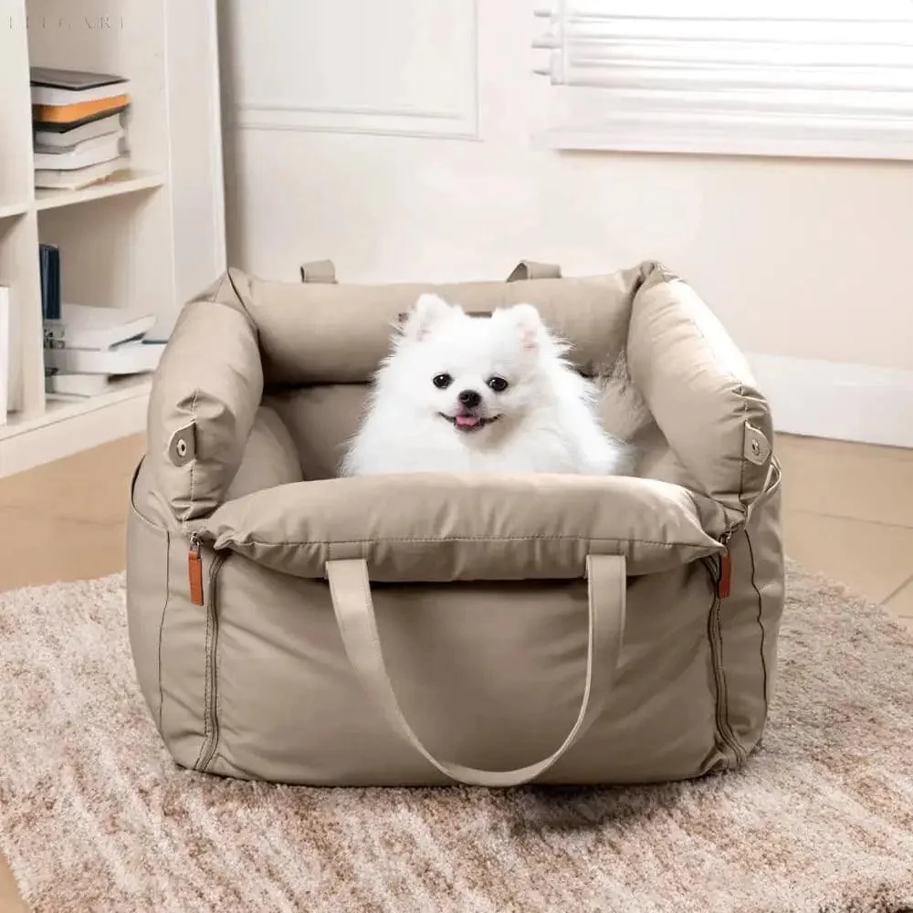 Cozypets - TravelPaws Bed - Luxurious Faux Leather Dog Car Bed -  - #tag1#