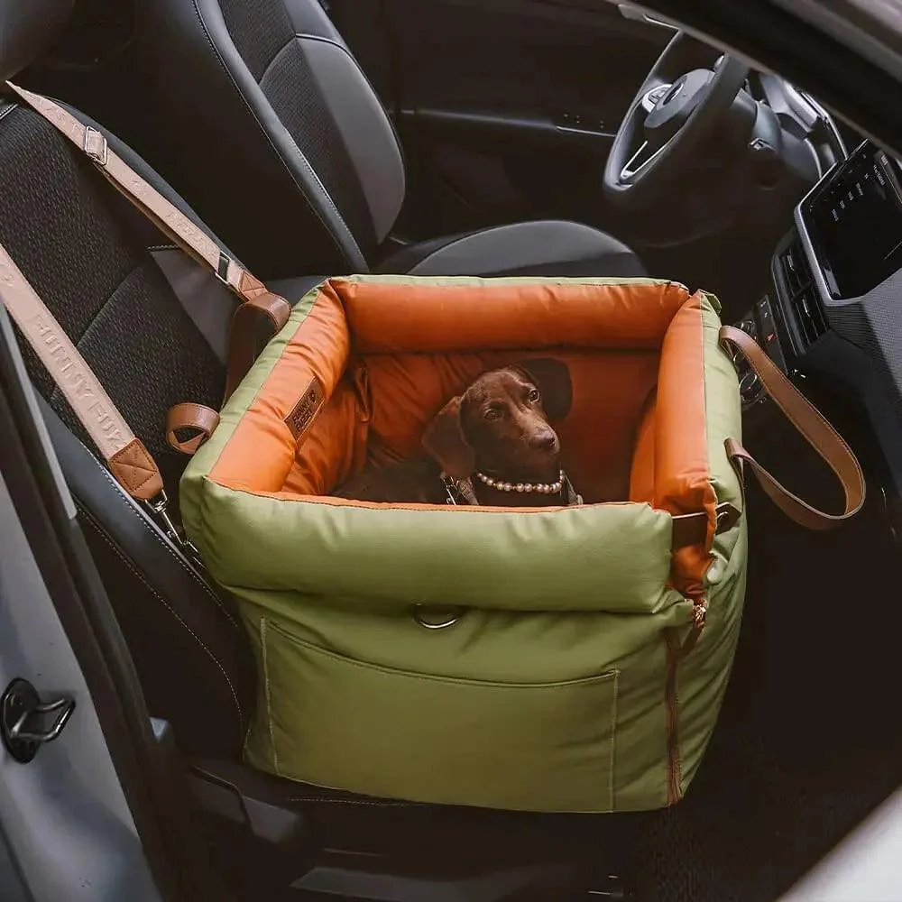 Cozypets - TravelPaws Bed - Luxurious Faux Leather Dog Car Bed -  - #tag1#