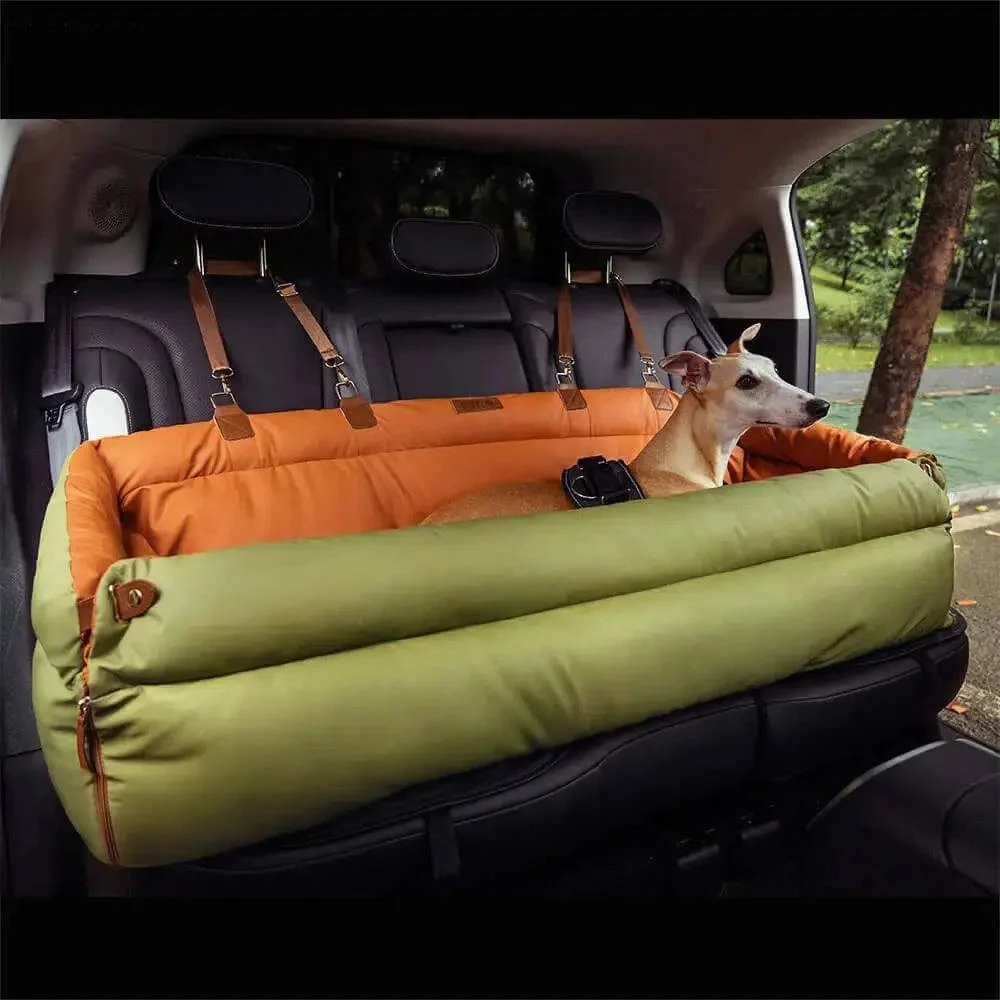Cozypets - TravelPaws Bed - Luxurious Faux Leather Dog Car Bed -  - #tag1#
