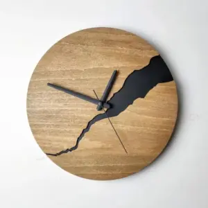 Crack Wooden Wall Clock