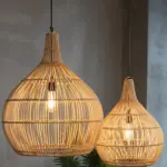 CrateGleam Geometric Braided Rattan Pendant Light tag1