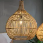 CrateGleam Geometric Braided Rattan Pendant Light tag1