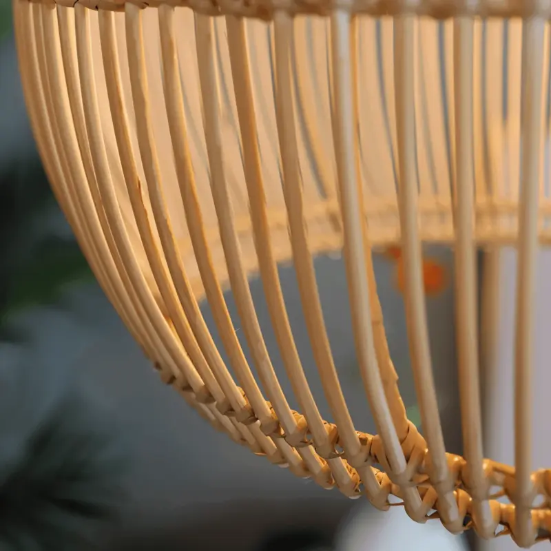 CrateGleam Geometric Braided Rattan Pendant Light tag1