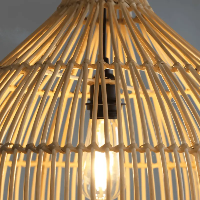 CrateGleam Geometric Braided Rattan Pendant Light tag1