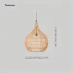 CrateGleam Geometric Braided Rattan Pendant Light tag1