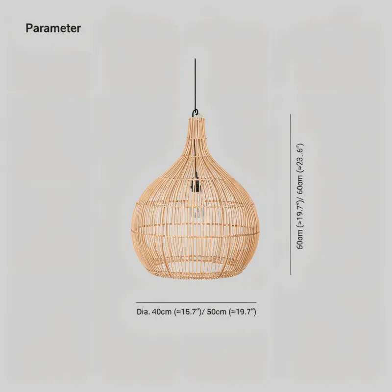 CrateGleam Geometric Braided Rattan Pendant Light tag1