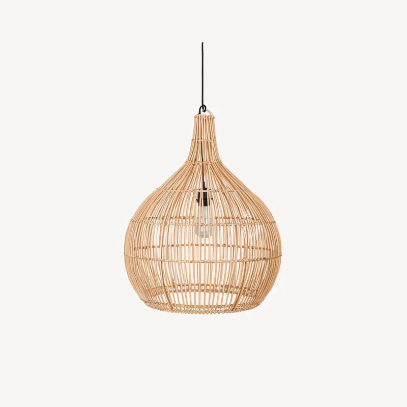 CrateGleam Geometric Braided Rattan Pendant Light tag1