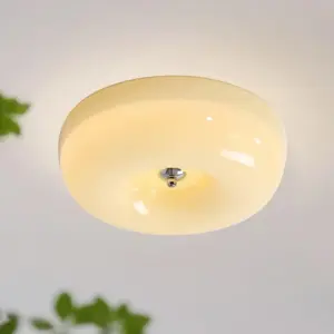 Homeko Round Ceiling Lamp Simple Glass Ceiling Light For Bedroom