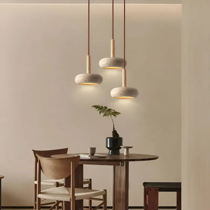 Cream Travertine Pendant Light Round Ceiling Light Retro Pendant Light tag1