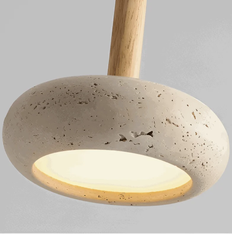 Cream Travertine Pendant Light - Round Ceiling Light - Retro Pendant Light -  - #tag1#
