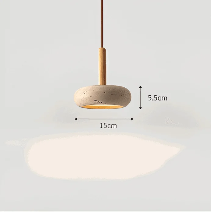 Cream Travertine Pendant Light - Round Ceiling Light - Retro Pendant Light -  - #tag1#