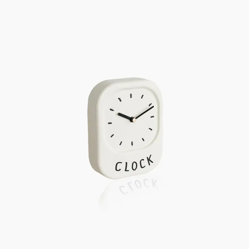Cream White Minimalistic Clock
