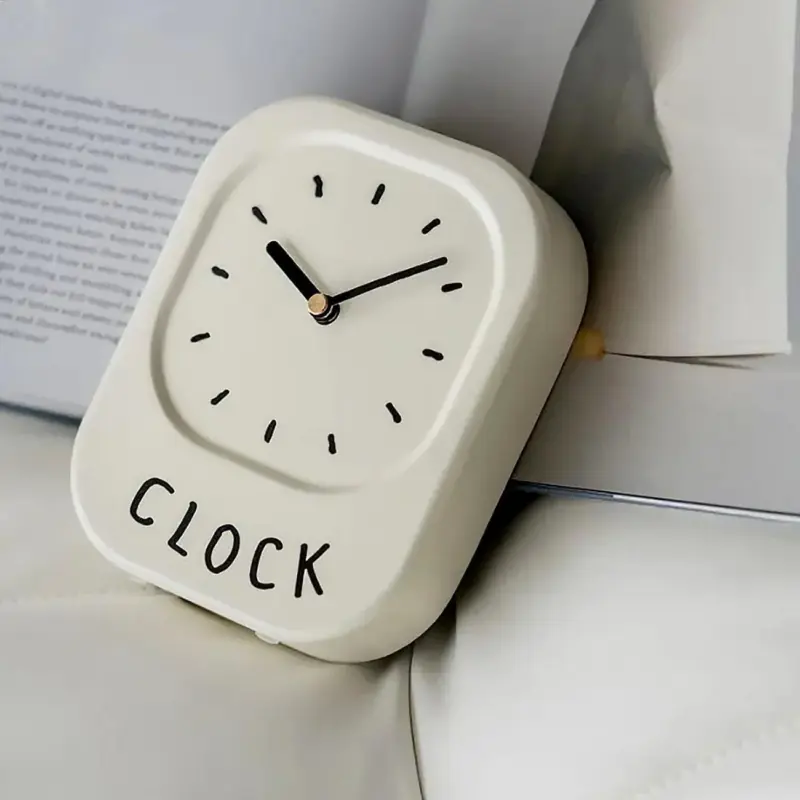 Cream White Minimalistic Clock