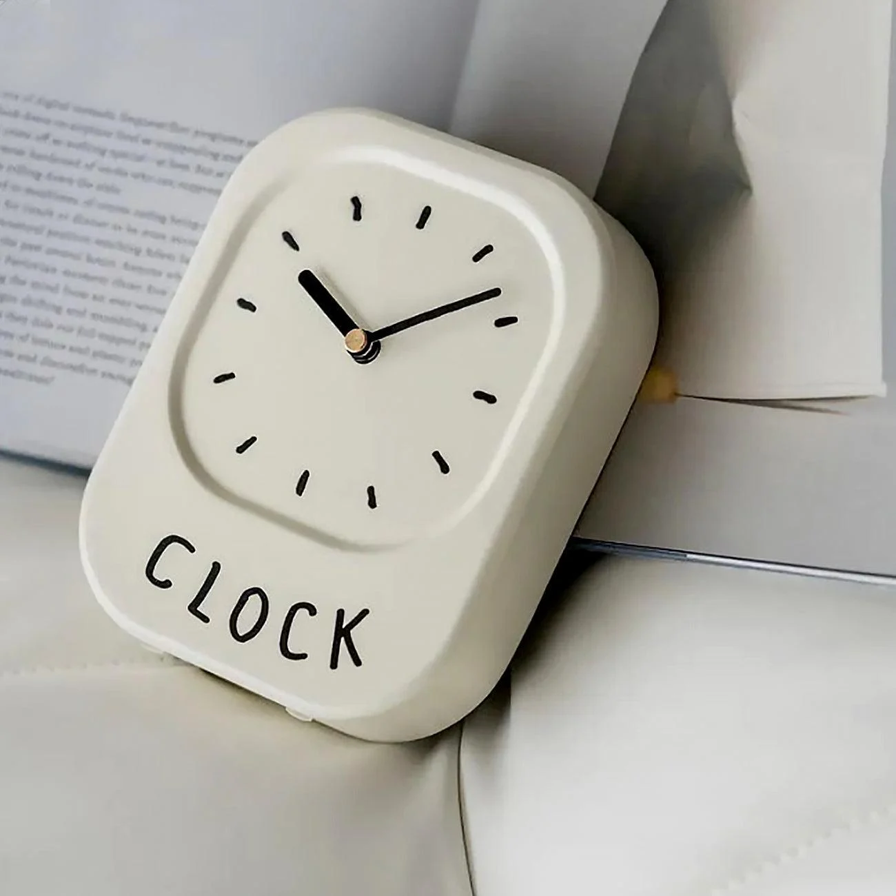 Cream White Minimalistic "Clock" -