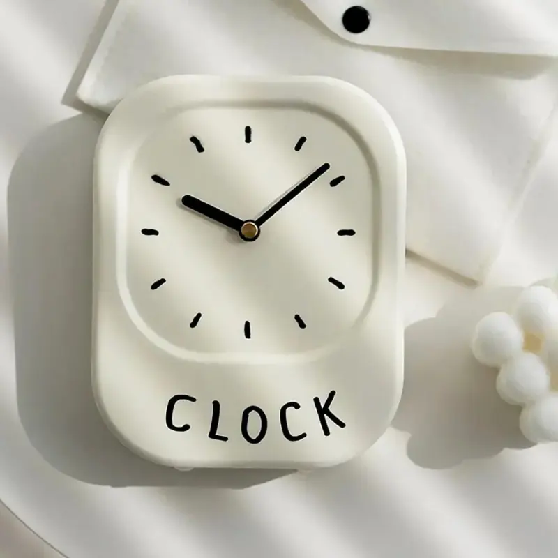 Cream White Minimalistic Clock