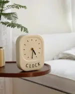 Cream White Minimalistic Clock