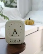 Cream White Minimalistic Clock