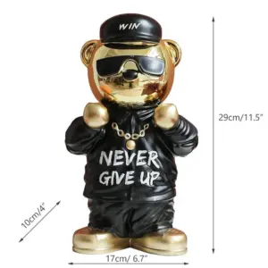 ProsperPaws - Rich Golden Bear Statue