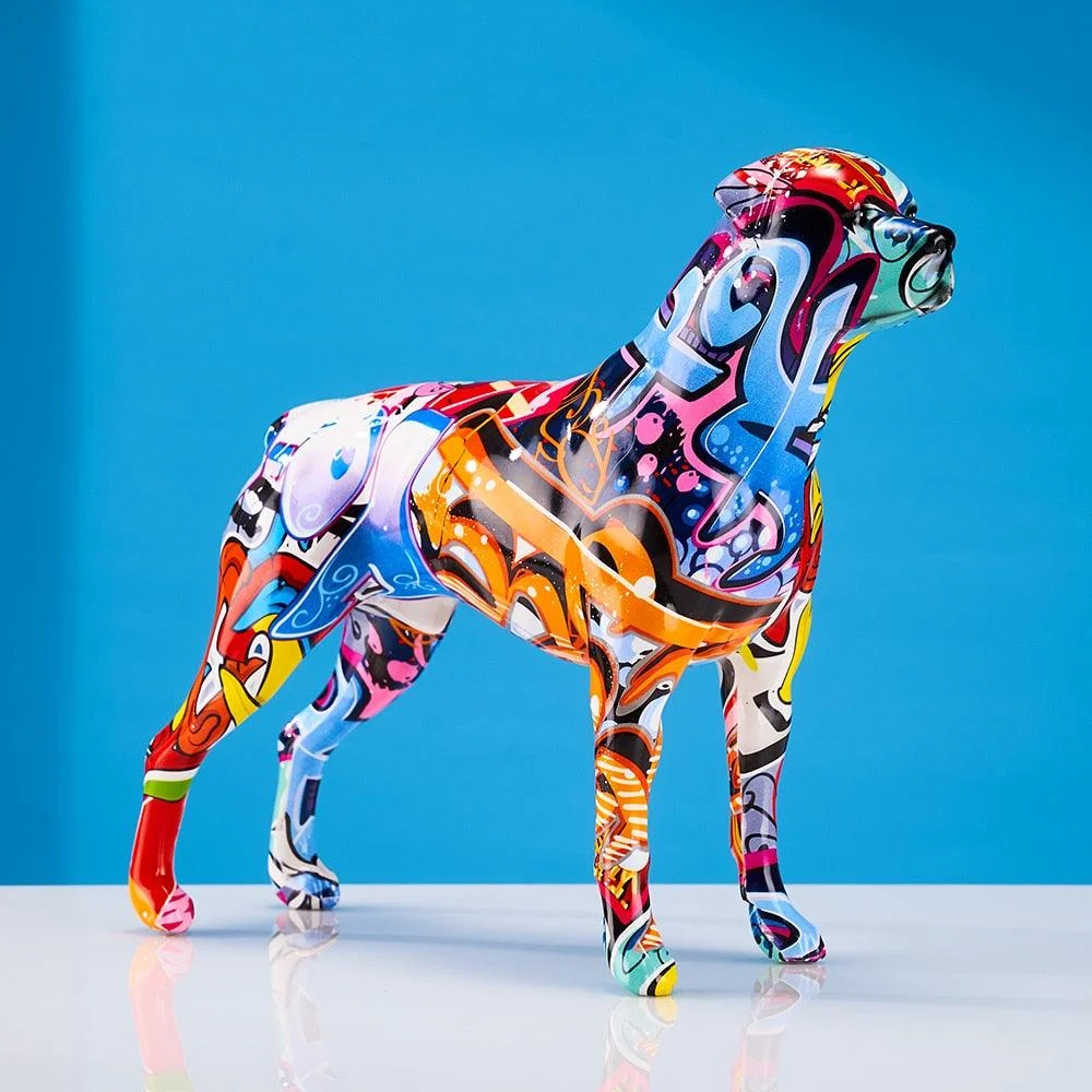 Creative Colorful Art Animal Rottweiler Resin Crafts Home Decoration Color Modern Simple Decoracion Hogar Moderno Ornaments 106beae6 8c5e 49f2 8d92 005af7f3e576