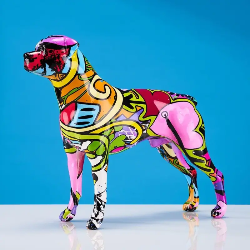 Creative Colorful Art Animal Rottweiler Resin Crafts Home Decoration Color Modern Simple Decoracion Hogar Moderno Ornaments 1d39e85d 55df 4817 9e5c e1e9b9fa8a29