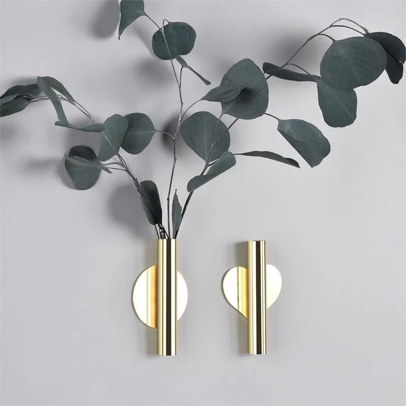 Creative Wall Florist Nordic Style Wall Flower Vase Gold Non Punch Wall Decoration Pendant For Living