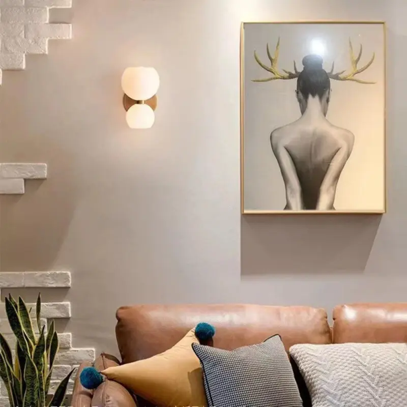 CreativeModern2HeadsGlassWallLamp