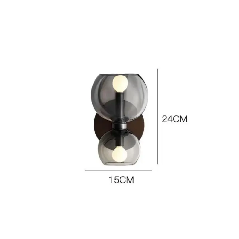 CreativeModern2HeadsGlassWallLamp