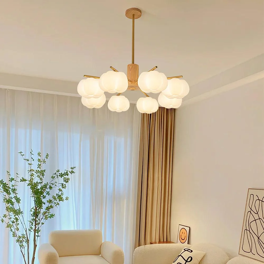 Creativewoodencottonballslivingroomchandelier Homdiy 10