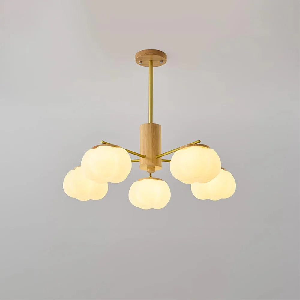 Creativewoodencottonballslivingroomchandelier Homdiy 3