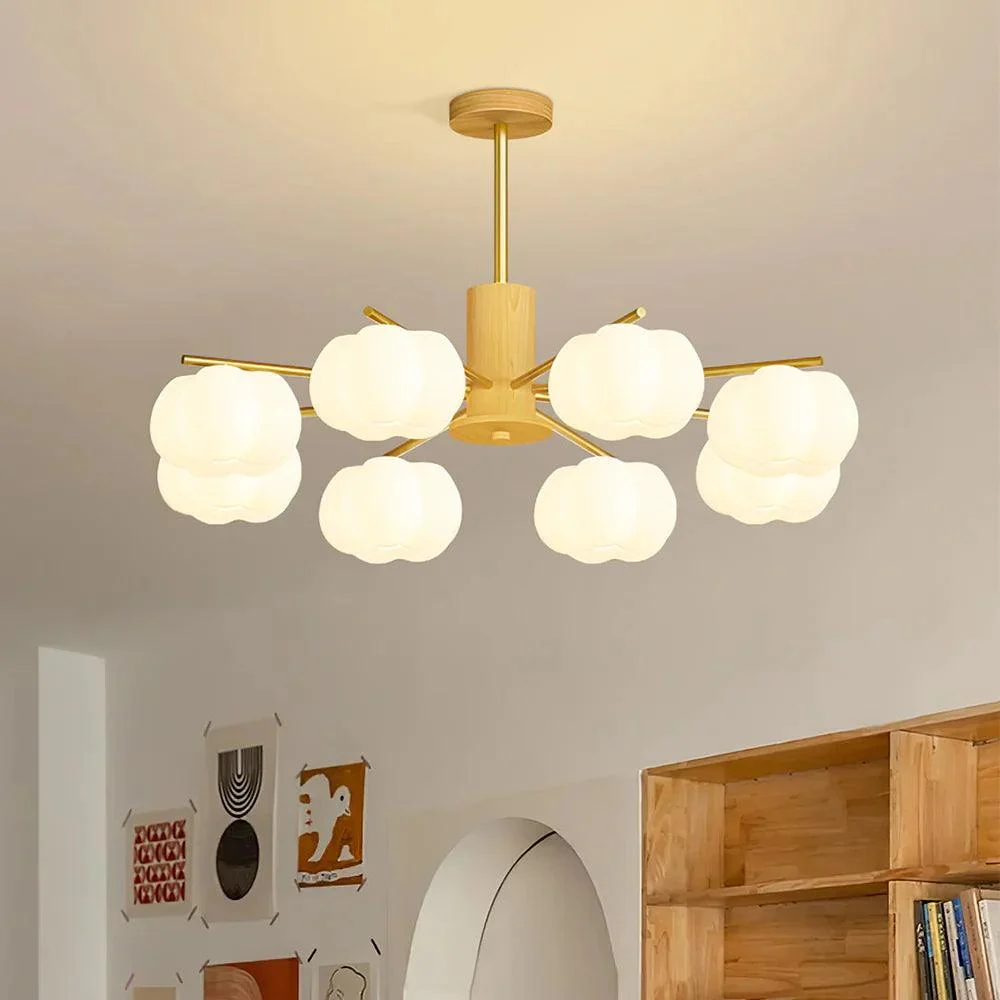 Creativewoodencottonballslivingroomchandelier Homdiy 4