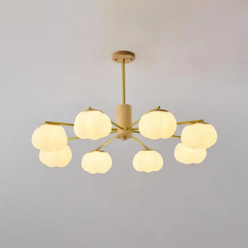 CreativeWoodenCottonBallsLivingRoomChandelier Homdiy