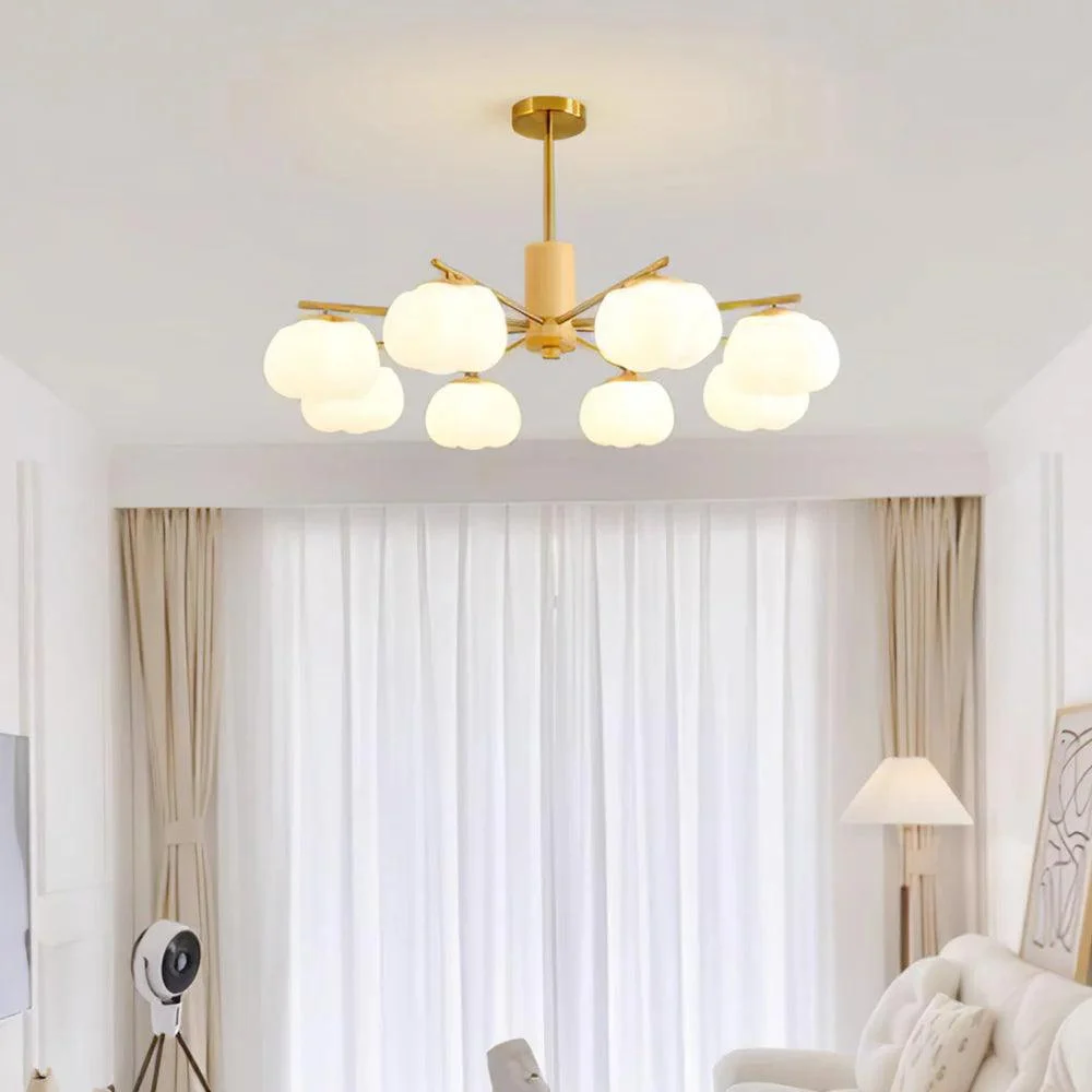 Creativewoodencottonballslivingroomchandelier Homdiy 9