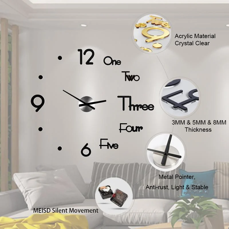 Creative 3D DIY Wall Clock -  - #tag1#