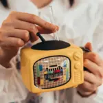 Creative 3D TV Shape Ceramic Coffee Mug With Lid tag1