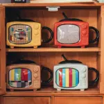 Creative 3D TV Shape Ceramic Coffee Mug With Lid tag1
