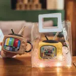 Creative 3D TV Shape Ceramic Coffee Mug With Lid tag1