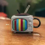 Creative 3D TV Shape Ceramic Coffee Mug With Lid tag1