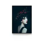 Creative Anime Alien Girl Canvas Painting Bird Leaf Flowers Butterfly Poster Print Wall Art For Living Room tag1