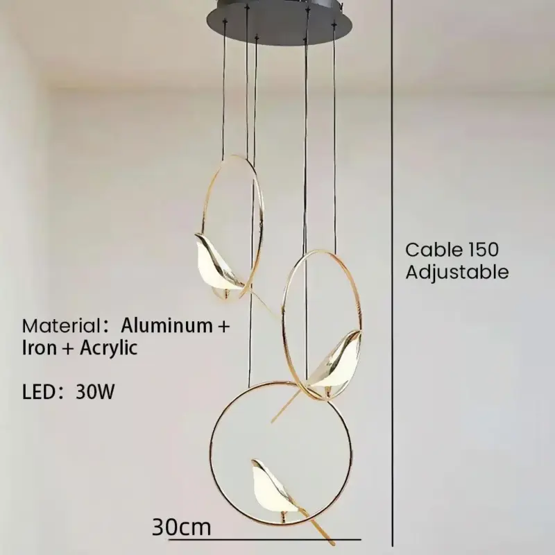 Creative Birds LED Circle String Hanging Lamp tag1