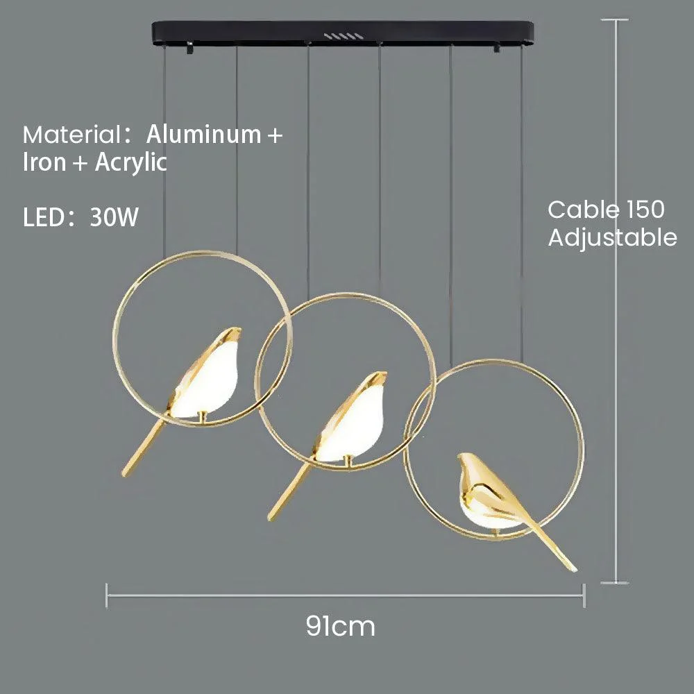 Creative Birds LED Circle String Hanging Lamp -  - #tag1#