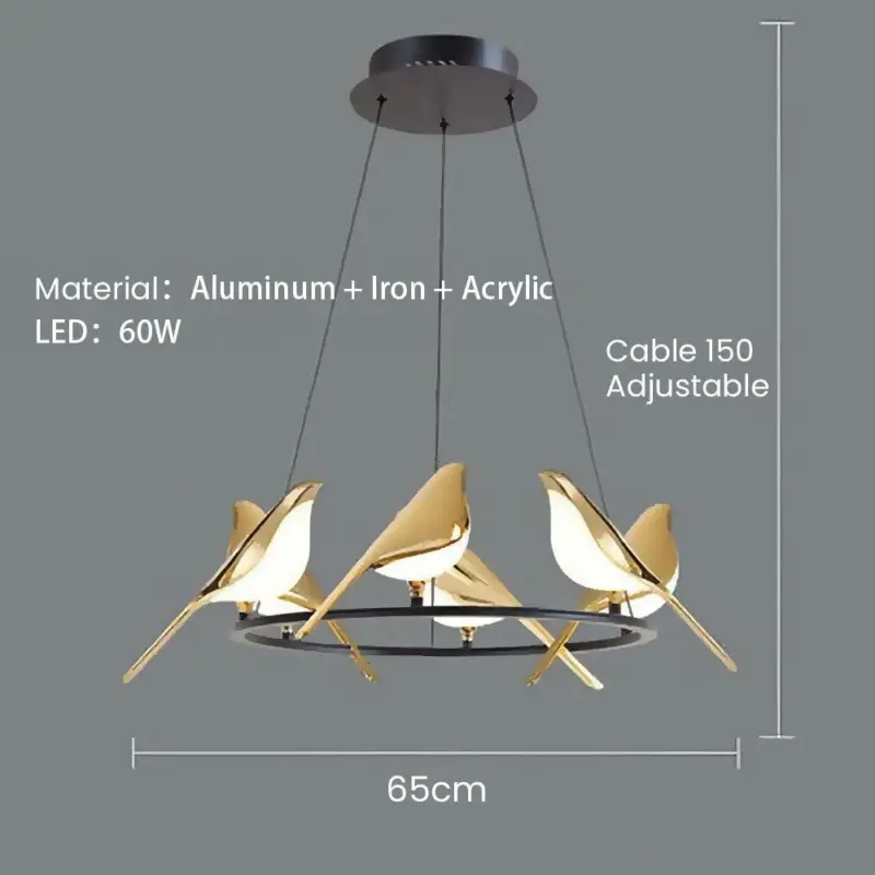 Creative Birds LED Circle String Hanging Lamp tag1
