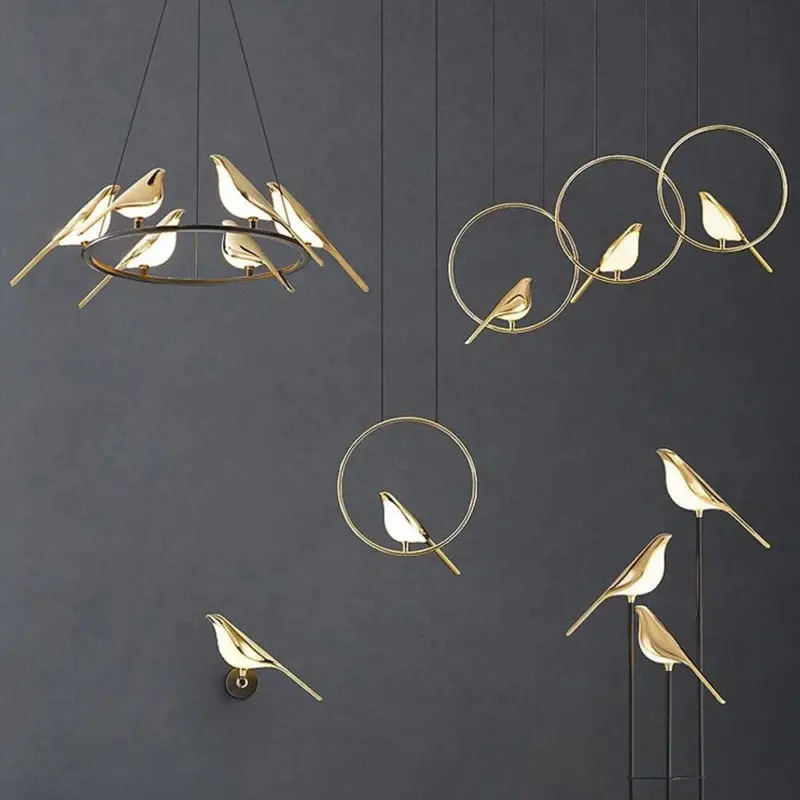 Creative Birds LED Circle String Hanging Lamp tag1