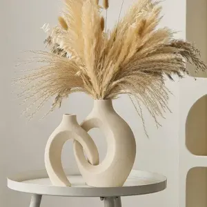 Creative Ceramic Circular Hollow Vase Set - 